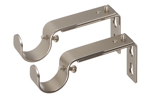 Ivilon Adjustable Brackets for Curtain Rods - for 1 or 1 1/8 Inch Rods. Set of 2 - Satin Nickel - color: Satin Nickel, size: Adjustable - 1" or 1-1/8" Rods