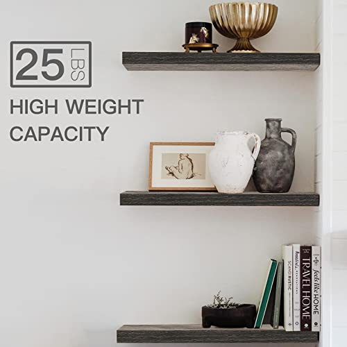 QEEIG Bathroom Long Floating Shelves for Wall (Grey, Set of 2, 23.6") - color: D. Grey, size: 23.6"