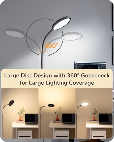 EDISHINE LED Floor Lamp 1300LM Super Bright Reading Floor Lamps Black - color: Black
