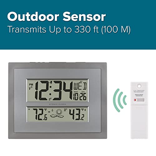 La Crosse Technology 512-85937 Gray Atomic Digital Clock with Temperature - size: Medium