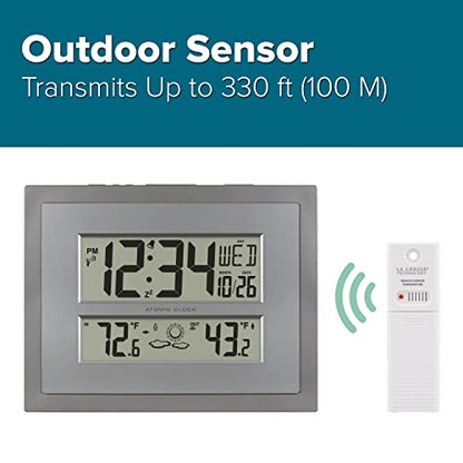 La Crosse Technology 512-85937 Gray Atomic Digital Clock with Temperature - size: Medium