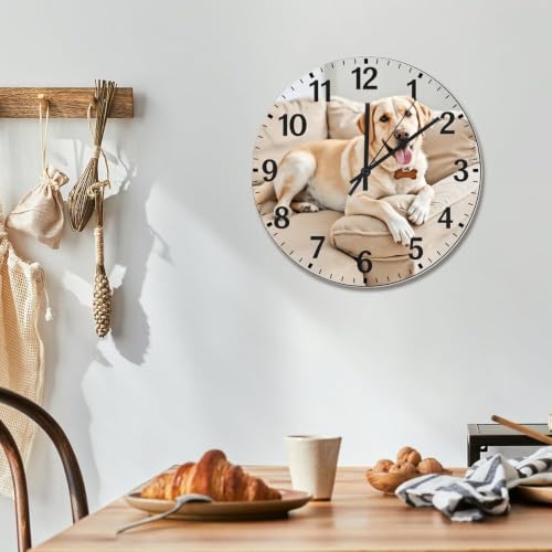 Labrador Retriever Wall Clock Yellow Lab Dog Wooden Wall Clock - color: Style-5, size: 15 inch