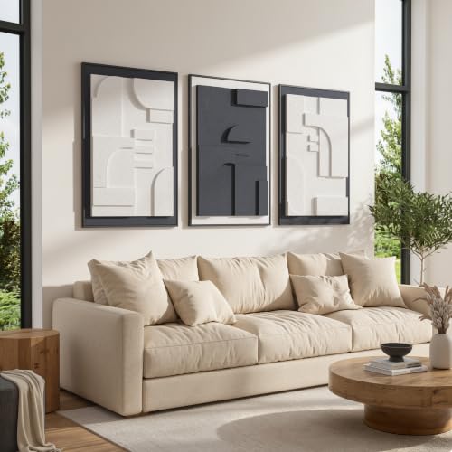 JACUKO Large Wall Art 3D Textured Modern Abstract 3-Piece 24x36 Inch - size: 24"W x 36"H x 3Pcs