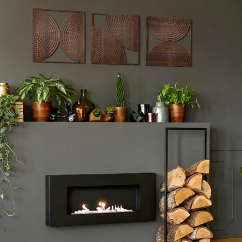 Yerliker 3 Pcs Modern Wall Decor, Mid Century, 11.8 x 11.8 x 0.2 Inch - size: 11.8 x 11.8 x 0.2 Inch, style: Mid Century