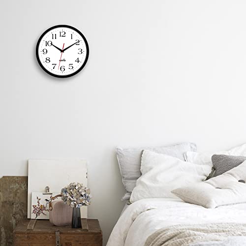 HIPPIH 14 Inch Wall Clock, 2Pack Silent Non Ticking Battery Operated Clocks - color: With Red Second Hand, size: 14 inches