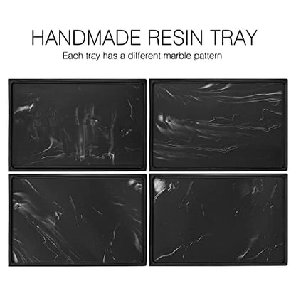 Luxspire Marble Tray for Soap Dispenser Perfume Jewelry, L, Ink Black - color: A - Ink, style: Large