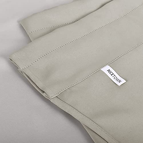 NICETOWN 2 Panels Natural Kitchen Blackout Valances for Windows, 42W x 18L - color: Natural, size: 42"W x 18"L (Pack of 2)