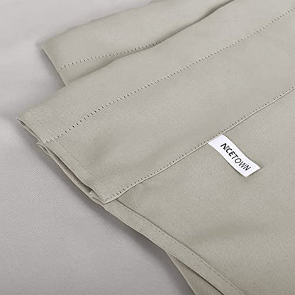 NICETOWN 2 Panels Natural Kitchen Blackout Valances for Windows, 42W x 18L - color: Natural, size: 42"W x 18"L (Pack of 2)