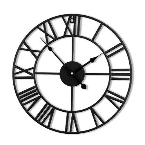 20 Inch Large Wall Clock, Silent Non Ticking, Roman Numerals - size: 20 inches(Medium Wall Clock)