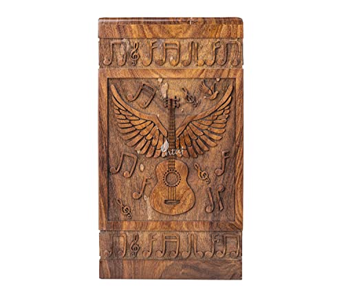 Guitar Wings Keepsake Urns for Human Ashes, Set of 4, Rosewood - color: Rosewood, size: Keepsake Set of 4 (20 Cu In Each)
