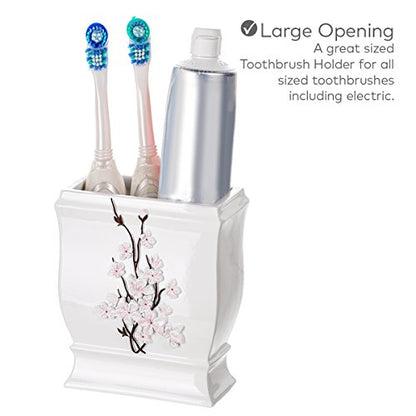 Vanda Cherry Blossom 4 Piece Resin Bathroom Accessories Set - style: 4 Piece Set