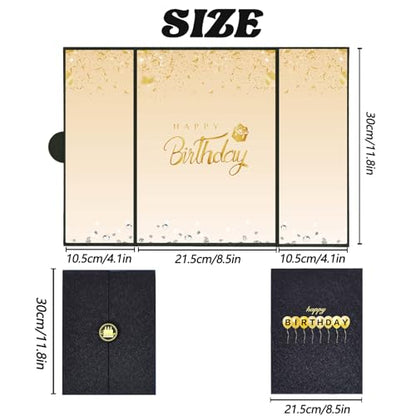 Crenics Black and Gold Birthday Guest Sign in Book Alternative 18" x 12" - color: Black and Gold