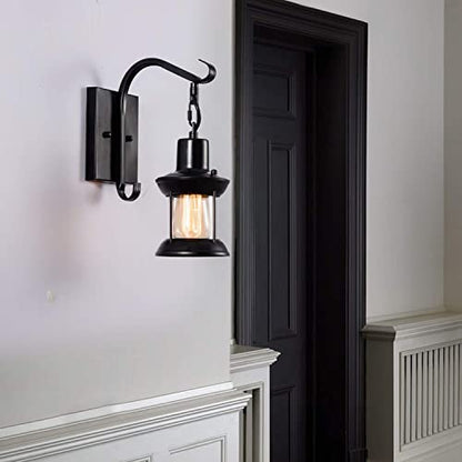 GLADFRESIT Rustic Wall Lamps, Black, 2 Pack - color: Black 2 Packs