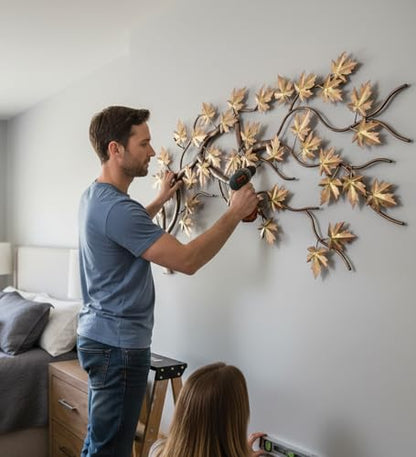 Regal Art & Gift Metal Tree Wall Decor 42 in, Nature-Inspired Sculpture | Bronze, 42 in, Metal, Handcrafted Branch & Leaf Design, Elegant Nature Wall Art for Living Room, Bedroom & Hallway