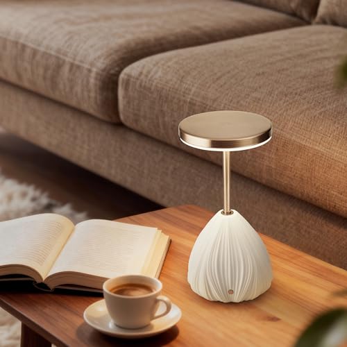 RONDURE Ceramic Cordless Rechargeable Touch Dimmable Table Lamp