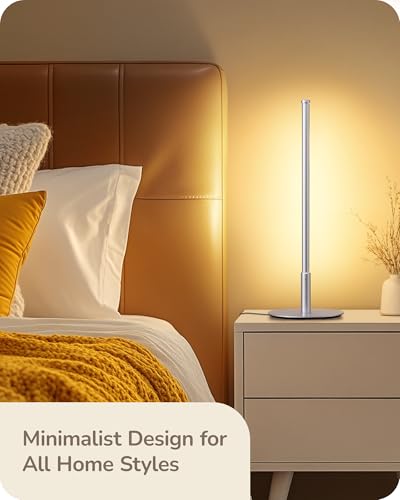 EDISHINE LED Table Lamp, Modern Desk Lamps for Living Room, Silver - color: Silver