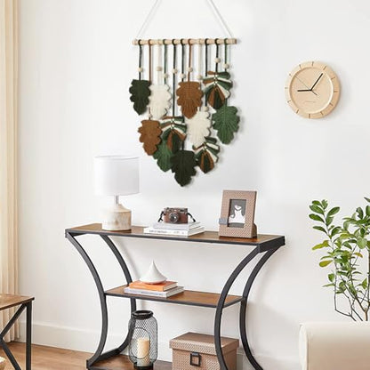 Macrame Wall Hanging Boho Home Decor Bohemian Leaves Woven Yarn Tapestry - color: Z Leaves-Brown