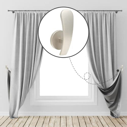 Curtain Tieback Hooks, Silver, 4 Pack - color: Silver, size: 4 Pcs