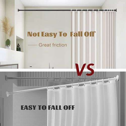 GXOACKJ Black Shower Curtain Rods - 31-68 Inch Spring Tension Shower Rods for Bathroom, Adjustable, No Drilling, No Rust, Stainless Steel - color: Black, size: 31-68 inches