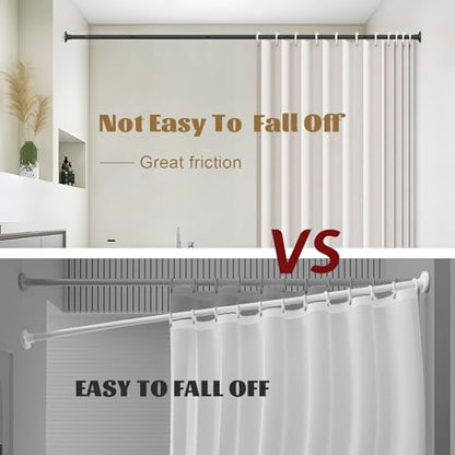 GXOACKJ Black Shower Curtain Rods - 31-68 Inch Spring Tension Shower Rods for Bathroom, Adjustable, No Drilling, No Rust, Stainless Steel - color: Black, size: 31-68 inches