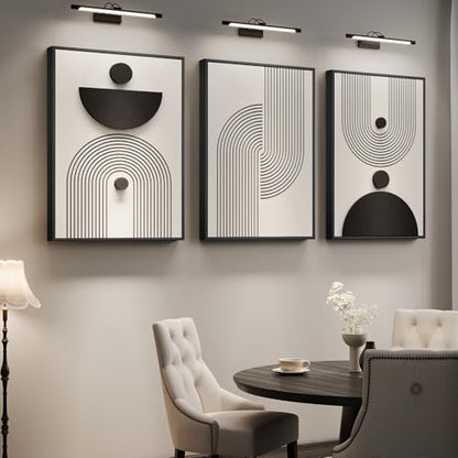 3D Large Framed Black and White Abstract Wall Art for Living Room, 3 Piece - color: Black and White E, size: 24"w X 36"h X 3pcs