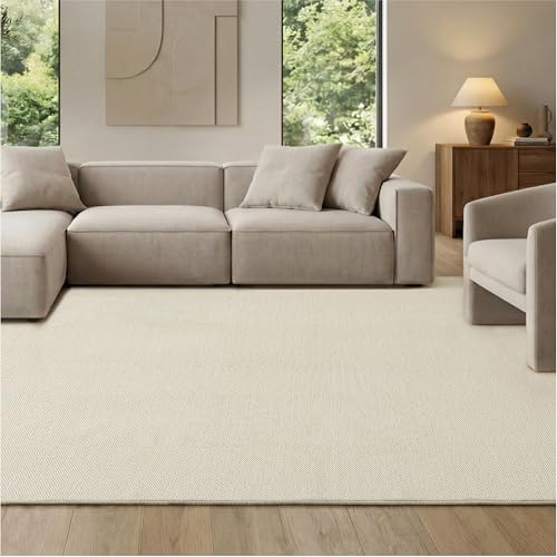 Bedsure 8x10 Faux Wool Area Rug for Living Room, Machine Washable, Ivory - color: 06 - Ivory, size: 8' x 10' (Rectangular)