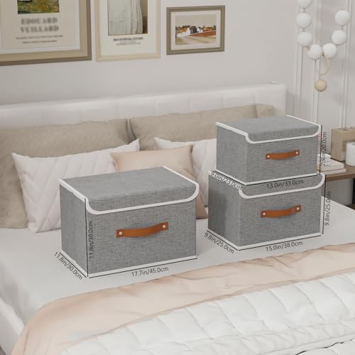 Yawinhe Collapsible Storage Bins,Grey,13.0x9.0x7.9in,5-Pack - color: Grey, size: M/(5 Pack)