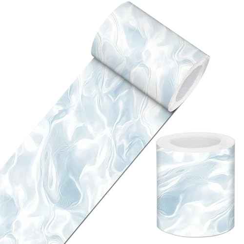 IVN Wallpaper Border Peel and Stick Wall Ice Water 4x196 Inch - color: Ice Water