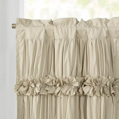 HIG 2 Pack Camel Handcrafted Window Treatment Tiers Curtains, 30"x36" - color: Camel, size: 30"W x 36"L (Pack of 2)