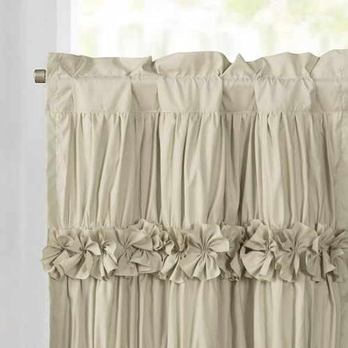 HIG 2 Pack Camel Handcrafted Window Treatment Tiers Curtains, 30"x36" - color: Camel, size: 30"W x 36"L (Pack of 2)