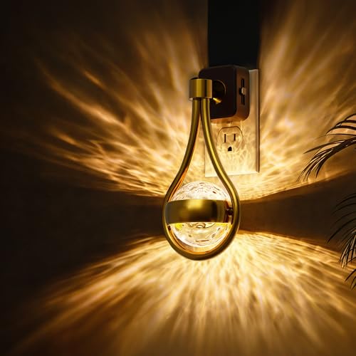 L LOHAS LED Night Lights Plug Into Wall, Star Projector Nightlight - color: Gold 3000K Sphere, size: 1 Pack