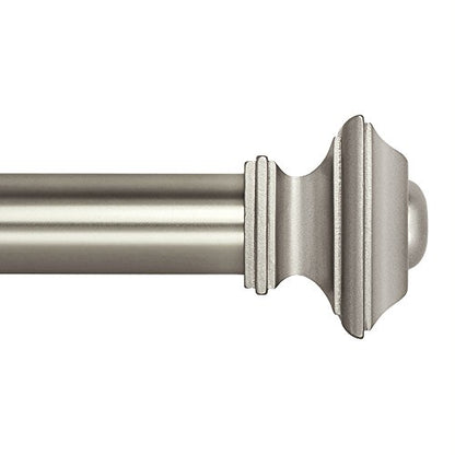 Ivilon Drapery Treatment Window Curtain Rod - Square Design 1 1/8 Rod. 72 to 144 Inch. Satin Nickel - size: 72 to 144 in.