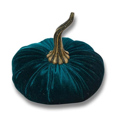 Your Heart's Content Emerald 6.25 inch Velvet Pumpkin (Emerald) - color: Emerald