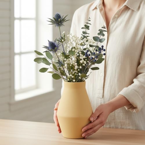 Terracotta Ceramic Vase, 10 Inch - color: Terracotta, size: 10 inch