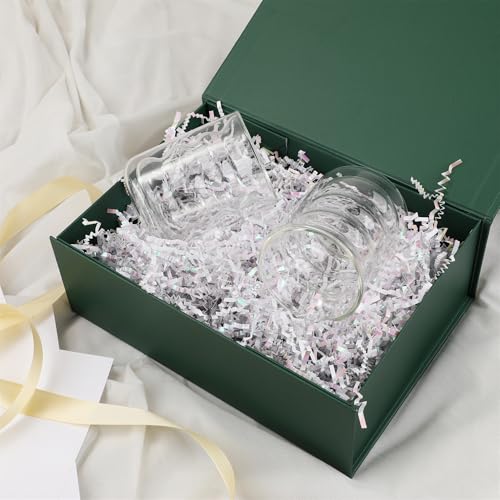 Green Gift Box,10x7.3x3.5 Gift Boxes With Lids For Presents Includes Ribbon And Diy Printable Sticker Paper,Bridesmaid Proposal Box,Magnetic Gift Box For Birthday,Wedding,Graduation - color: 10x7.3x3.5inch-Green-Pack 1