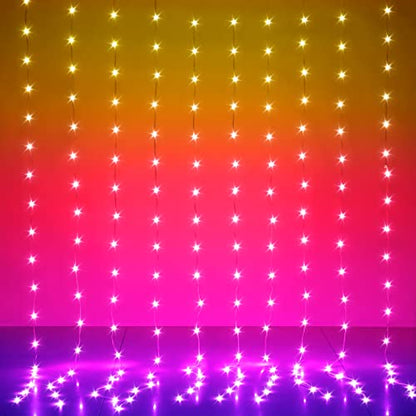 Fairy Curtain Lights 10ft x 10ft,300 LED RGB Color Changing Lights - size: 300-LED RGB 10ft x 10ft