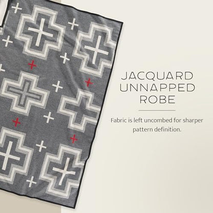 Pendleton Jacquard Unnapped Twin Blanket, 64 x 80 in, Heirloom Virgin Wool - color: San Miguel, size: Twin (64" x 80")