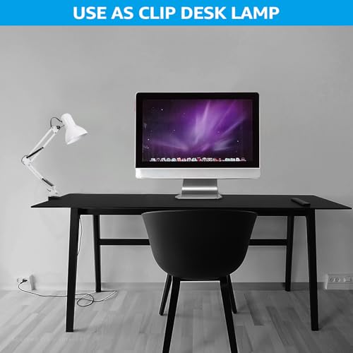 TORCHSTAR Metal Desk Lamp, Adjustable Swing Arm, E26, White (Pack of 2) - color: White, size: 1 Unit (Pack of 2)