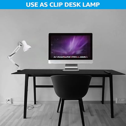 TORCHSTAR Metal Desk Lamp, Adjustable Swing Arm, E26, White (Pack of 2) - color: White, size: 1 Unit (Pack of 2)