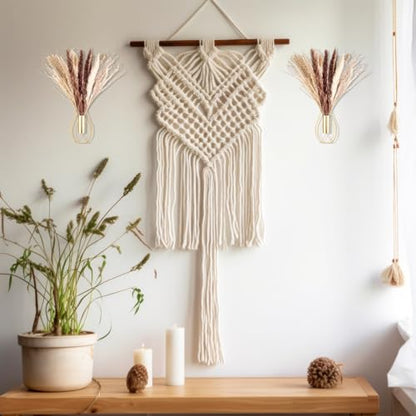 Otoolling Boho Wall Decor Set of 2, Gold, Pampas - color: Gold, style: Pampas