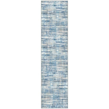 KOZYFLY Modern Washable Rug Runner 2x8 Hallway Runner Rug Blue Beige - color: Blue Beige, size: 2' x 8' (Runner)