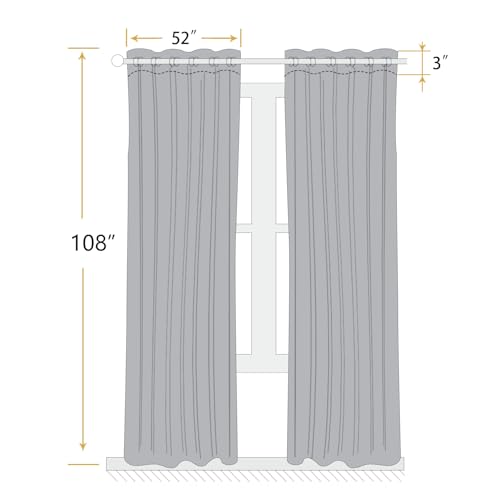 ChrisDowa 100% Blackout Floral Curtains 108 Inches Long 2 Panels,Grey/Beige - color: Grey on Beige, size: 52"W x 108"L (Pack of 2)