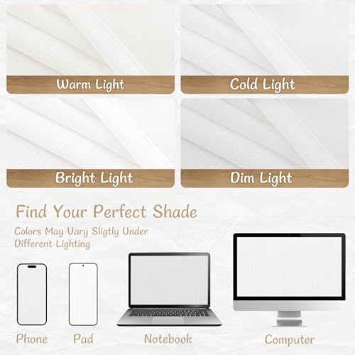 LAMIT White Sheer Linen Curtains 24 Inch Length for Cafe, 25 x 24 Inch - color: White, size: 25"W x 24"L (Pack of 2)