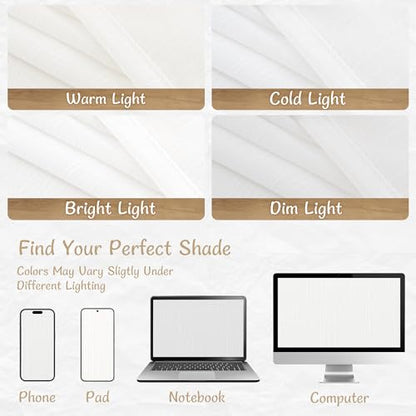 LAMIT White Linen Curtains 40 Inch Length for Kitchen Windows Over Sink - color: White, size: 25"W x 40"L (Pack of 2)