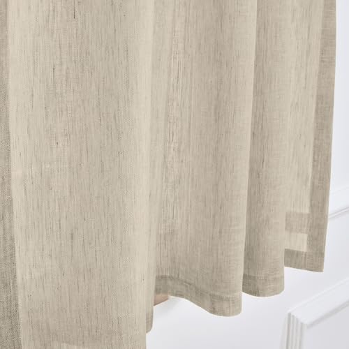 Solino Home 100% Pure Linen Soft Sheer Curtain Natural, 52 x 24 in, 1 Panel - color: Natural, size: 52"W x 24"L (1-Panel)