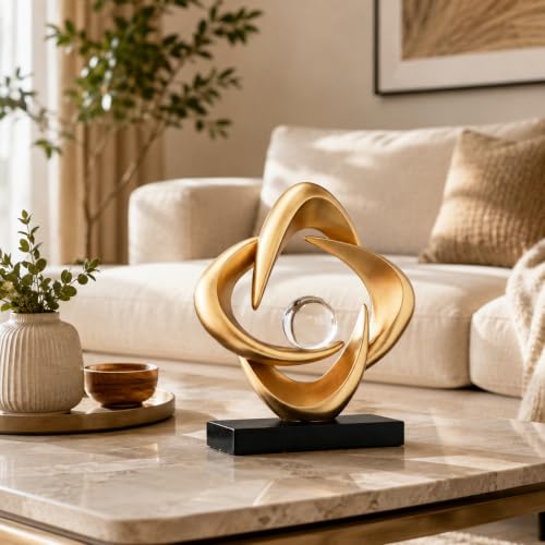 Abstract Art Sculptures Living Room Office Book Shelf Decor - color: Gold