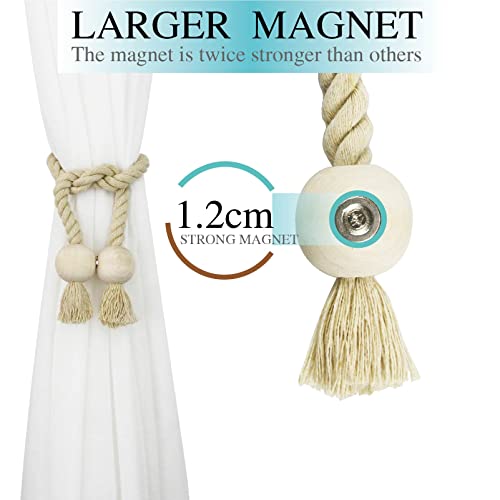 Magnetic Curtain Tiebacks Decorative Tie Back Drapes Holdbacks Nieffeiy - color: Dark Beige