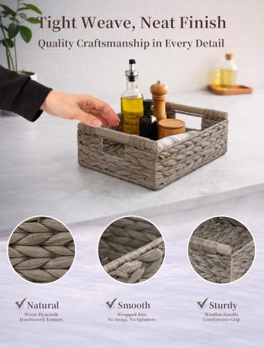 Wicker Basket, Large Basket for Gift Baskets Empty, 13.4x9.5x4.7in - color: Gray, size: Medium