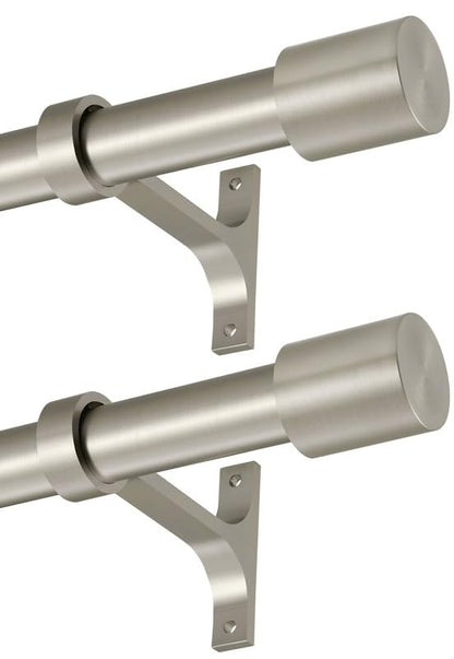 2 Pack Curtain Rods 72 to 144 Inch, Adjustable Window Treatment Rods, 1-Inch Telescoping Drapery Rods with Cap Finials, Brushed Nickel - color: Brushed Nickel 2 Pack, size: 72-144"