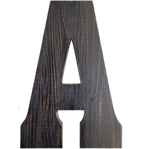 14 Inch wood Letters for Wall Decor - Letter A for Hanging - Unique Blend of Rustic Vintage Western and Industrial Styles for Kitchen Bedroom Living Room(Big A) - color: Big A
